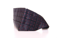 Thumbnail for Elegant Silk Black Cummerbund with Red Polka Dots