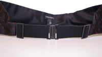 Thumbnail for Elegant Silk Black Cummerbund with Red Polka Dots