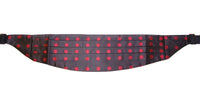 Thumbnail for Exquisite Black Silk Cummerbund with Red Polka Dots