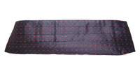 Thumbnail for Elegant Silk Black Cummerbund with Red Polka Dots