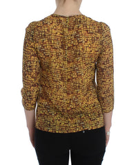 Thumbnail for Multicolor Mosaic Print Silk Blouse T-shirt