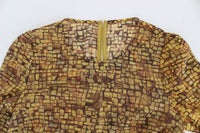 Thumbnail for Multicolor Mosaic Print Silk Blouse T-shirt