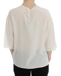 Thumbnail for Ivory Sequined Silk Blouse Top