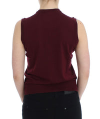 Thumbnail for Elegant Red Wool Sleeveless Pullover Vest