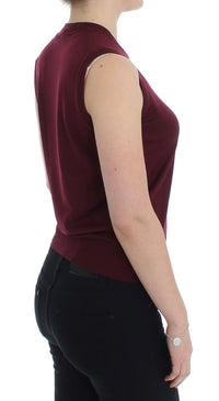 Thumbnail for Elegant Red Wool Sleeveless Pullover Vest