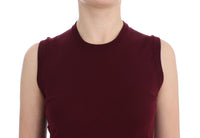 Thumbnail for Elegant Red Wool Sleeveless Pullover Vest