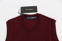 Thumbnail for Elegant Red Wool Sleeveless Pullover Vest