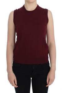 Thumbnail for Elegant Red Wool Sleeveless Pullover Vest