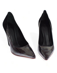 Thumbnail for Chic Metallic Gray Leather Pumps