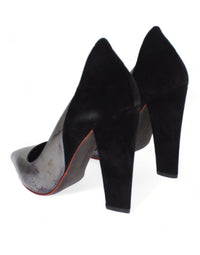 Thumbnail for Chic Metallic Gray Leather Pumps
