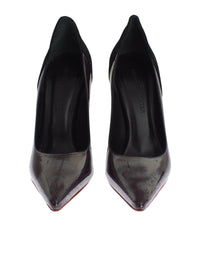 Thumbnail for Chic Metallic Gray Leather Pumps