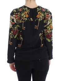 Thumbnail for Elegant Medieval Print Silk Blouse