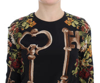 Thumbnail for Elegant Medieval Print Silk Blouse