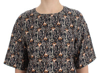 Thumbnail for Enchanted Sicily Silk Blouse with Medieval Keys Print