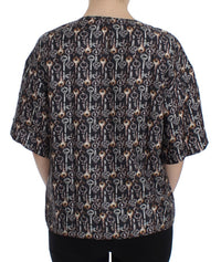 Thumbnail for Enchanted Sicily Silk Blouse with Key Print