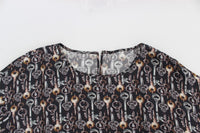 Thumbnail for Enchanted Sicily Silk Blouse with Key Print