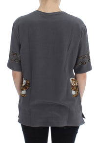 Thumbnail for Enchanted Sicily Silk Blouse with Knight Print