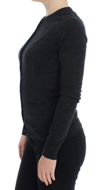 Thumbnail for Elegant Gray Wool Cardigan Sweater