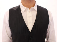 Thumbnail for Elegant Gray Striped Dress Vest