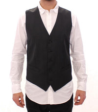 Thumbnail for Elegant Gray Striped Dress Vest
