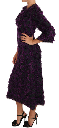 Thumbnail for Elegant Fringe Sheath Dress in Purple & Black