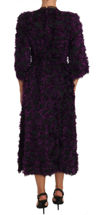 Thumbnail for Elegant Fringe Sheath Dress in Purple & Black