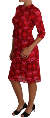 Thumbnail for Elegant Floral Crochet Knee-Length Dress