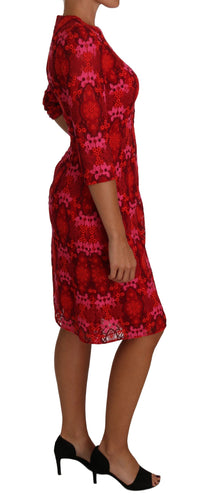 Thumbnail for Elegant Floral Crochet Knee-Length Dress
