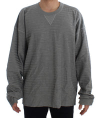 Thumbnail for Elegant Gray Silk Crewneck Pullover Sweater