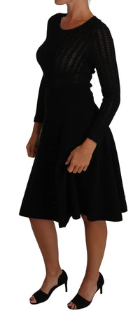 Thumbnail for Elegant Black Knitted Sheath Dress