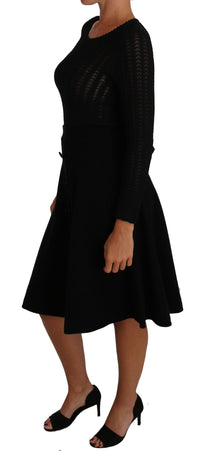 Thumbnail for Elegant Black Knitted Sheath Dress