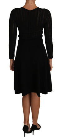 Thumbnail for Elegant Black Knitted Sheath Dress