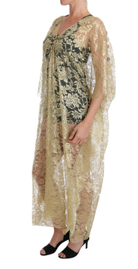 Thumbnail for Golden Floral Lace Kaftan Sundress