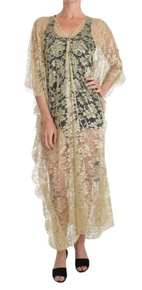 Thumbnail for Golden Floral Lace Kaftan Sundress