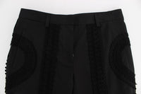 Thumbnail for Black Cotton Stretch Torero Capris Pants