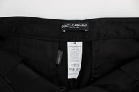 Thumbnail for Black Cotton Stretch Torero Capris Pants