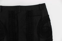 Thumbnail for Black Cotton Stretch Torero Capris Pants
