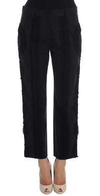 Thumbnail for Black Cotton Stretch Torero Capris Pants