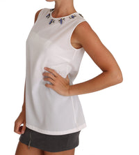 Thumbnail for Elegant Embellished Sleeveless Silk Blouse