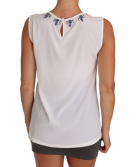 Thumbnail for Elegant Embellished Sleeveless Silk Blouse