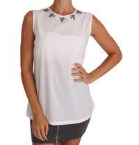 Thumbnail for Elegant Embellished Sleeveless Silk Blouse