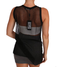 Thumbnail for Elegant Sleeveless Black Mesh Top