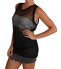 Thumbnail for Elegant Sleeveless Black Mesh Top