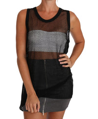 Thumbnail for Elegant Sleeveless Black Mesh Top