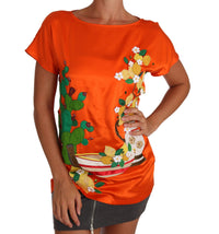 Thumbnail for Sicilian Summer Silk Crystal-Embellished Top