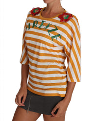 Thumbnail for FIRENZE Sequined Blouse in Orange and White