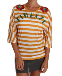Thumbnail for FIRENZE Sequined Blouse in Orange and White