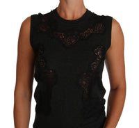 Thumbnail for Chic Gray Sleeveless Silk Blend Blouse