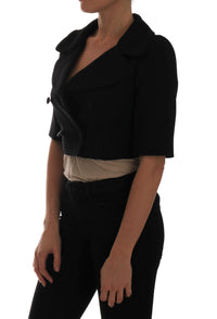 Thumbnail for Chic Black Cropped Double Breasted Blazer