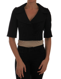 Thumbnail for Chic Black Cropped Double Breasted Blazer